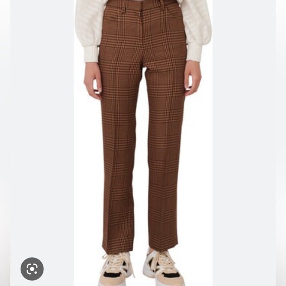 Maje Brown plaid pant - Picture 3 of 5
